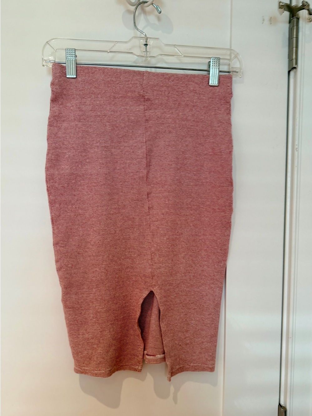 Zara Trafaluc Red White Stripe Knit Midi Skir - Picture 3 of 5